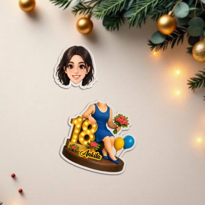 Personalized Birthday Party Theme Bobblehead Caricature with Battery Powered Moving Head | Birthday Gift for Brother, Husband, Friends & Colleagues | Tabletop Decor